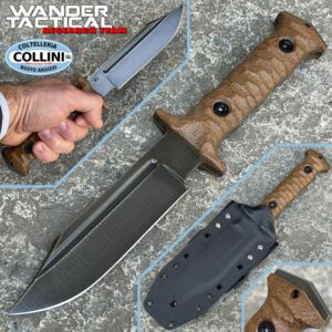 Wander Tactical - Couteau clip Centuria Pilot - Brut - Micarta Brown - Couteau personnalisé