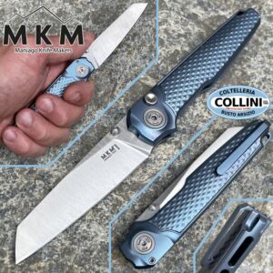 MKM - Miura - M390 Button Lock - Bleu Titane - MI-TBL - couteau