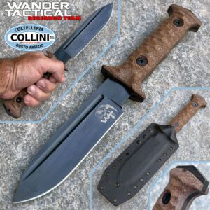 Wander Tactical - Centuria Pilot Spear Knife - Rough - Micarta Brown - Couteau personnalisé