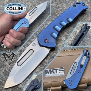 Medford Knife and Tool - Praetorian Slim - S45VN Tanto Tumbled Blade, Blue Handles - MK208 - couteau