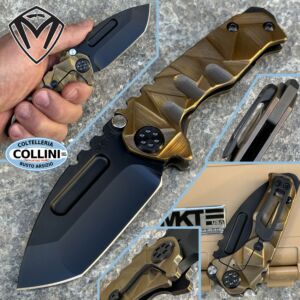 Medford Knife and Tool - Micro Praetorian T - S45VN Tanto PVD, Bronze Stained Glass Handles - MK0084 - couteau