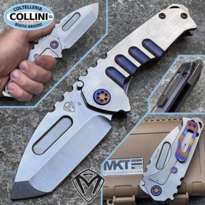 Medford Knife and Tool - Praetorian Genesis T - S45VN Tumbled Tanto, Violet & Brushed Silver Handles - MK0294 - couteau
