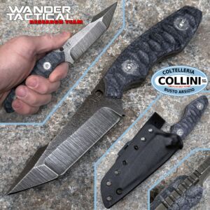 Wander Tactical - Couteau Barracuda Tanto Compound - Micarta Noir & Brut - Couteau personnalisé