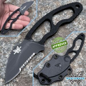 Benchmade - Couteau Teather Neck Knife - 160SBT - Acier GIN-1 - COLLECTION PRIVÉE - Couteau