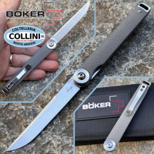 Boker Plus - Kaizen Flipper Knife - Gray G10 & Satin S35VN - 01BO678SOI - couteau