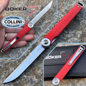 Boker Plus - Kaizen Flipper Knife - Red G10 & Satin S35VN - 01BO680SOI - couteau