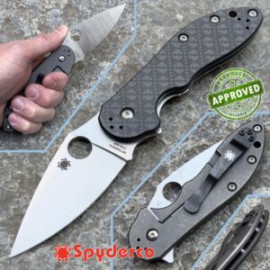 Spyderco - Domino - CTS-XHP & Cubic Check Carbon Fiber - C172CFTIP - PRIVATE COLLECTION - couteau