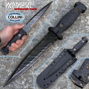Wander Tactical - One of a Kind Dagger - Non aiguise - Ice Brush & Micarta Black - Couteau personnalise