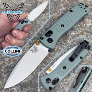 Benchmade - Mini Bugout 535SL-07 - Crushed Silver Cerakote & Sage Green - couteau
