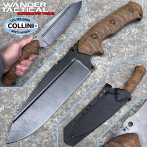 Wander Tactical - Smilodon - Raw D2 & Brown Micarta - couteau artisanal