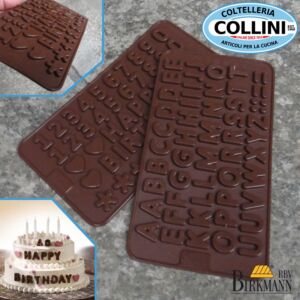 Birkmann - Moule à chocolat en silicone - Lettres & Chiffres - Happy birthday 