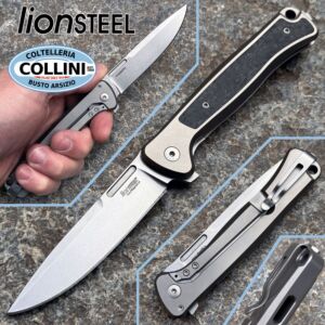 Lionsteel - Skinny Titanium - Grey & Stonewashed MagnaCut - SK01 GY - couteau