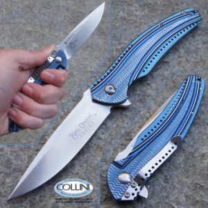 CRKT - Couteau Ripple Flipper par Ken Onion - Cadenas bleu - Couteau K405KXP