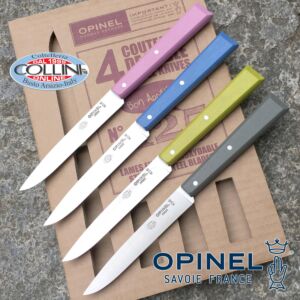 Opinel - N° 125 Esprit Campagne - 4 couteaux de table de couleur