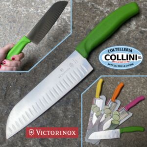 Victorinox - Color Line - Couteau Santoku Olivato 17cm - V-6.85 23.17 - couteau de cuisine -Santoku 17 cm. manche coloré