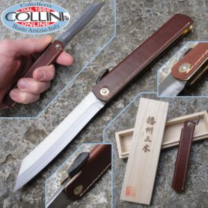 Kanekoma - Sadakoma Higo couteau traditionnel japonais - cuir marron 018 209 - couteau