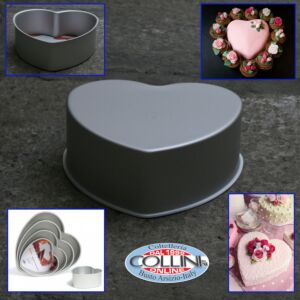 Decora - Aluminium gâteau en forme de coeur de pan - 20x7,5 cm.