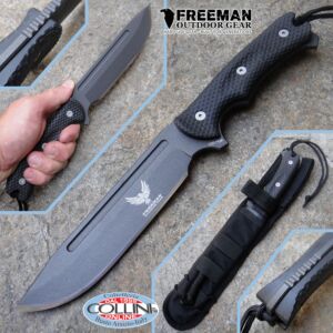 Freeman Outdoor Gear - 6,5" Flat Cobalt Black Chopper Knife 451 - G10 Black - couteaux