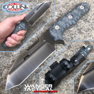 Wander Tactical - Couteau Hurricane en fer lavé et Micarta Noir - Couteau personnalisé