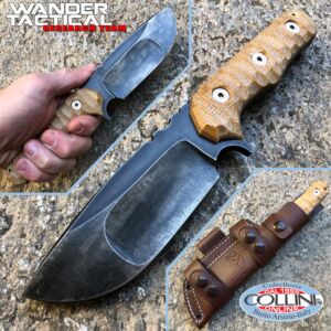 Wander Tactical - Lynx Compound - Iron Washed & Micarta Desert - Couteau personnalisé