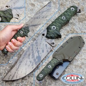 Wander Tactical - Haast Eagle - Black Blood & Green Micarta with alluminum Pin Tube - couteau