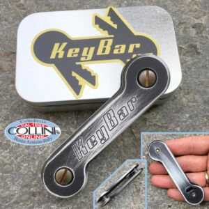 Key-Bar - Blanc / Noir Cerakoated - Porte-clés en aluminium avec des clips de titane - WHTBLK-CKAKB
