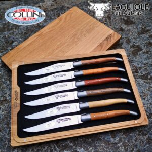 Laguiole en Aubrac - Sep 6 pièces couteaux à steak de manche en bois - couteaux de table