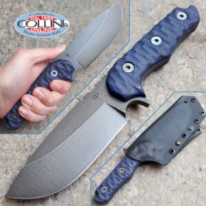 Wander Tactical - Lynx - Raw Finish and Blue Micarta - couteau