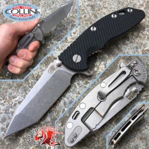Rick Hinderer Knives - XM-18 - Fatty Harpoon Tanto Edition Black 3.5" G10 - couteaux