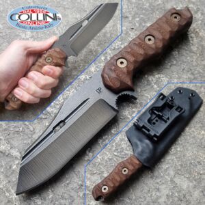 Wander Tactical - Mistral - Raw & Dark Brown Micarta - couteau personnalisé