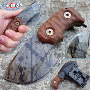 Wander Tactical - Tryceratops Japanese Tanto - Black Blood & Brown Micarta - couteau