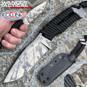 Wander Tactical - Raptor Knife - Black Blood & Black Paracord - couteau artisanal